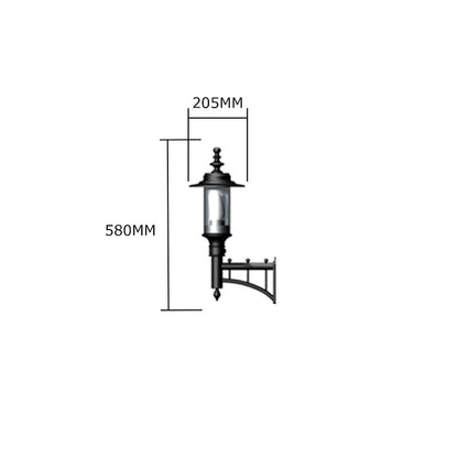Georgian style wall light in cast iron and steel 0.58m (H443)