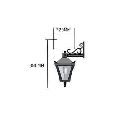 Victorian traditional cast iron downturned wall light 0.48m (H046)