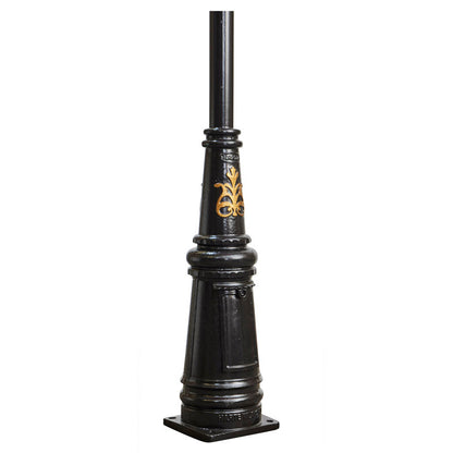 Vintage tear drop lamp post in cast iron and steel 3.7m (H501)