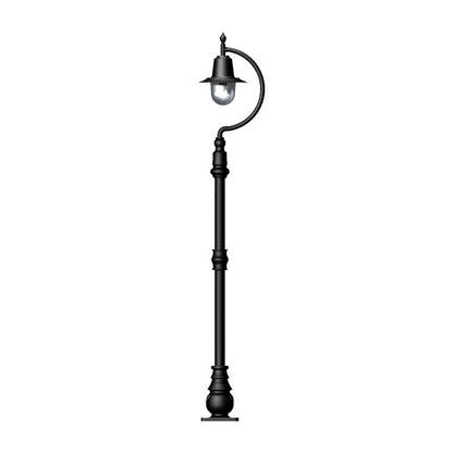 Vintage tear drop lamp post in cast iron and steel 1.5m (H504)
