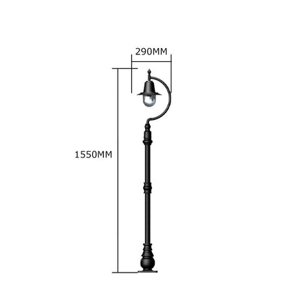 Vintage tear drop lamp post in copper, cast iron and steel 1.5m (H504C)