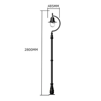 Vintage tear drop lamp post in copper, cast iron and steel 2.8m (H506C)