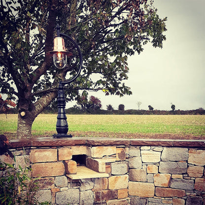Vintage tear drop pedestal light in copper and cast iron 1.3m (H508C)