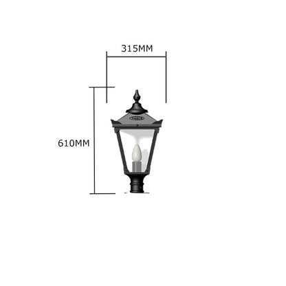 Victorian traditional cast iron pier light for narrow pier caps 0.6m (H053)