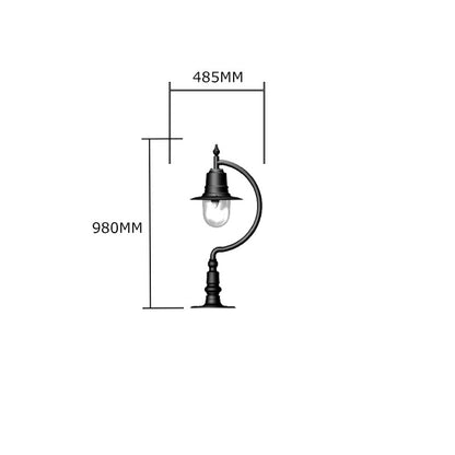 Vintage tear drop pier light in copper and cast iron 0.98m (H551C)