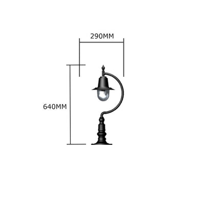 Vintage tear drop pier light in copper and cast iron 0.64m (H552C)