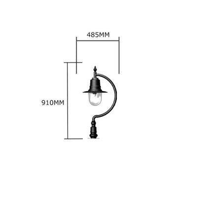 Vintage tear drop pier light in cast iron and steel 0.91m (H553)