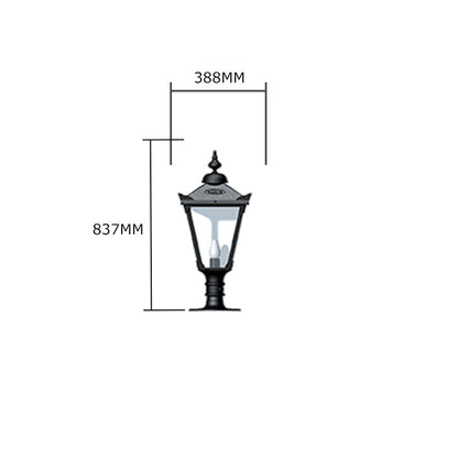 Victorian traditional cast iron pier light for flat pier caps 0.83m (H851)