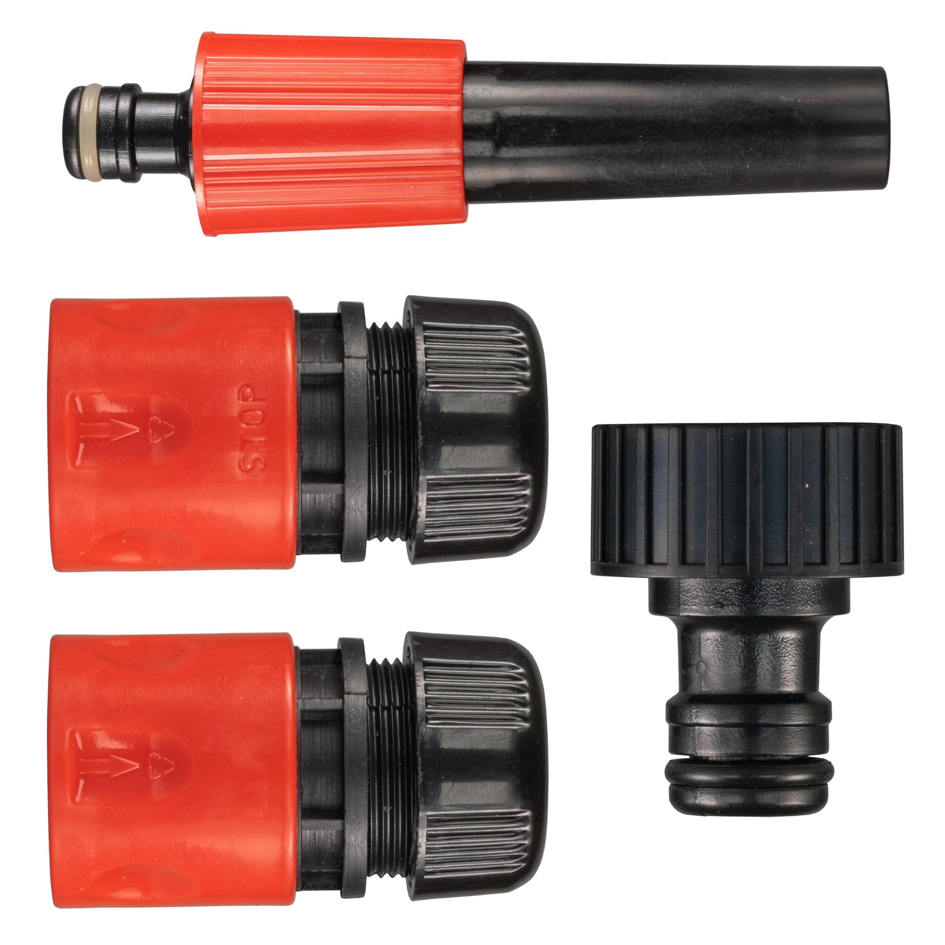 Hose Connectors Set With Nozzle Red/Black - Best4Trade-Retail Garden watering
