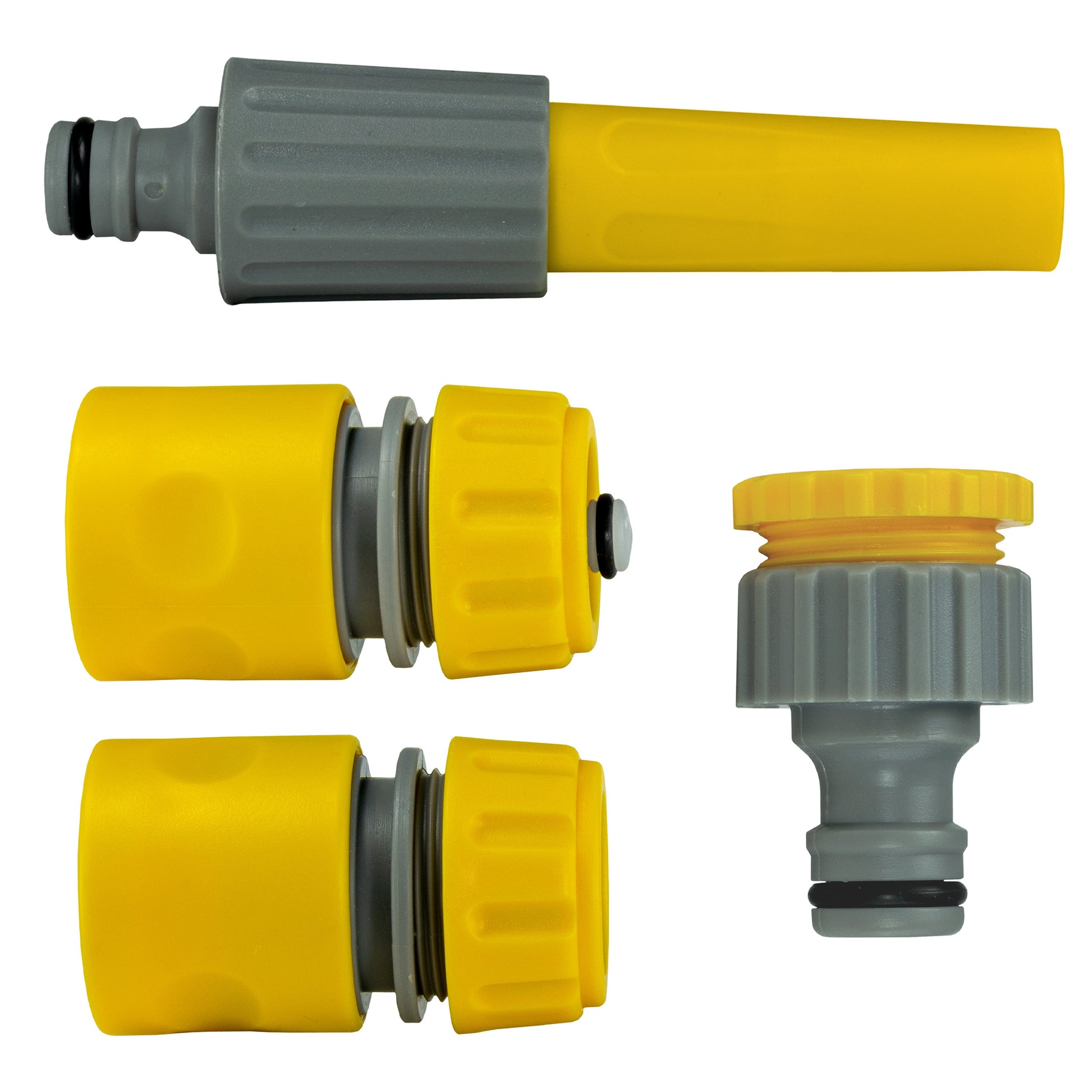 Hose Connectors Set With Nozzle Yellow - Best4Trade-Retail Garden watering