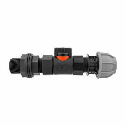 Water Butt Connector 3/4" BSP with In-Line BSPF Valve and 20mm MDPE Straight - Best4Trade-Retail Garden watering