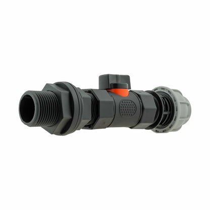 Water Butt Connector 3/4" BSP with In-Line BSPF Valve and 20mm MDPE Straight - Best4Trade-Retail Garden watering