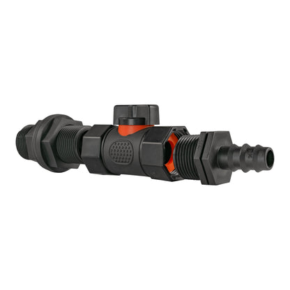 Water Butt Connector 3/4" BSP with In-Line BSPF Valve and 16mm Barbed Straight - Best4Trade-Retail Garden watering
