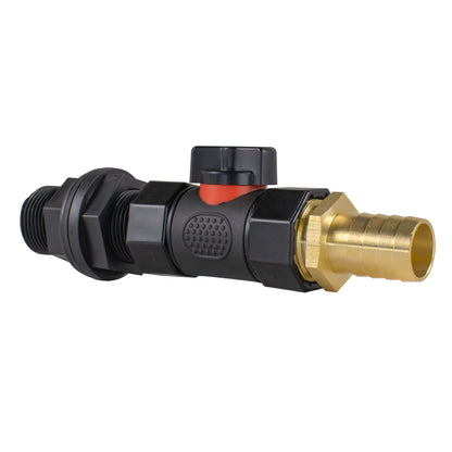 Water Butt Connector 3/4" BSP with In-Line BSPF Valve and 19mm Brass Barb - Best4Trade-Retail Garden watering
