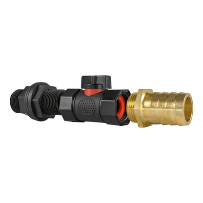 Water Butt Connector 3/4" BSP with In-Line BSPF Valve and 25mm Brass Barb - Best4Trade-Retail Garden watering