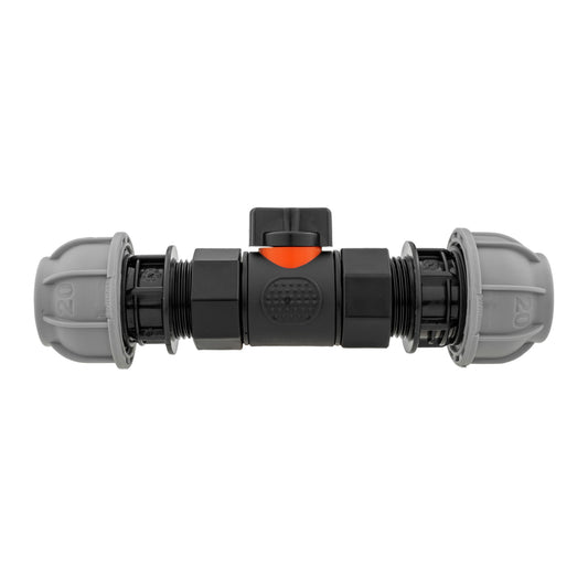 In-Line BSPF Valve with 2 x 20mm MDPE Straight Connectors - Best4Trade-Retail Garden watering