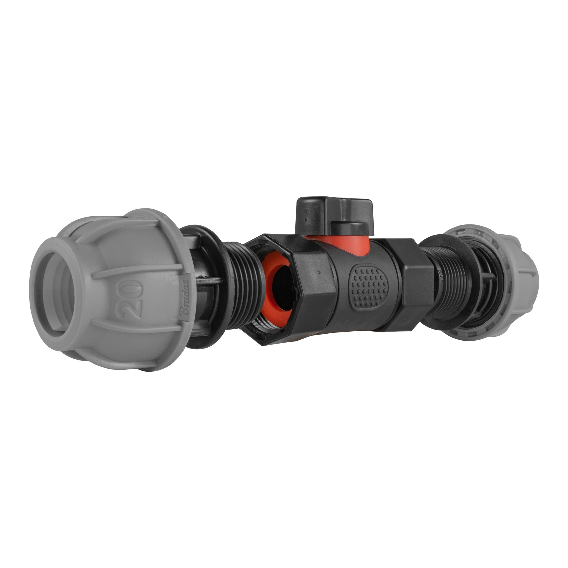 In-Line BSPF Valve with 2 x 20mm MDPE Straight Connectors - Best4Trade-Retail Garden watering
