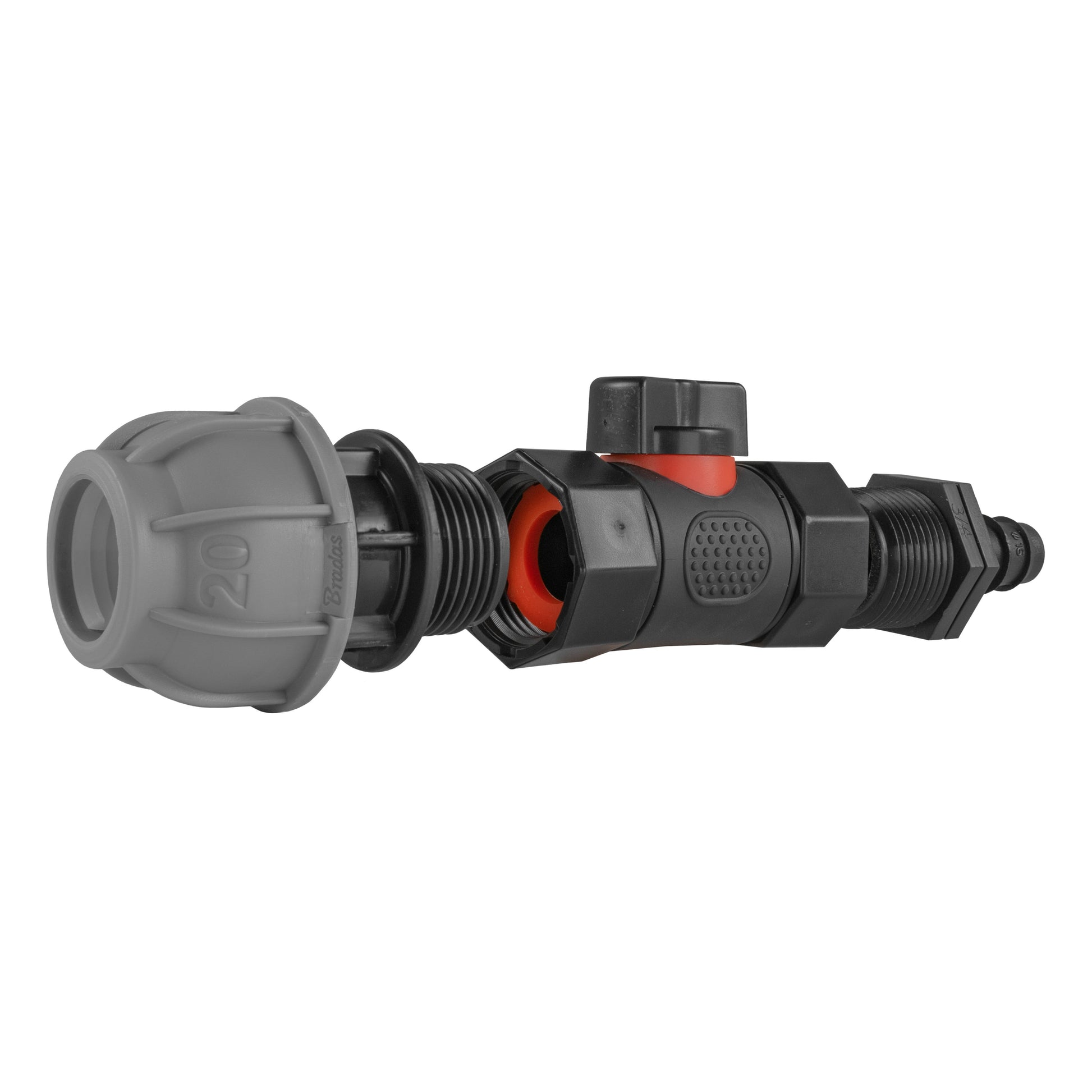 20mm MDPE Straight with In-Line BSPF Valve and 16mm Barbed Straight - Best4Trade-Retail Garden watering