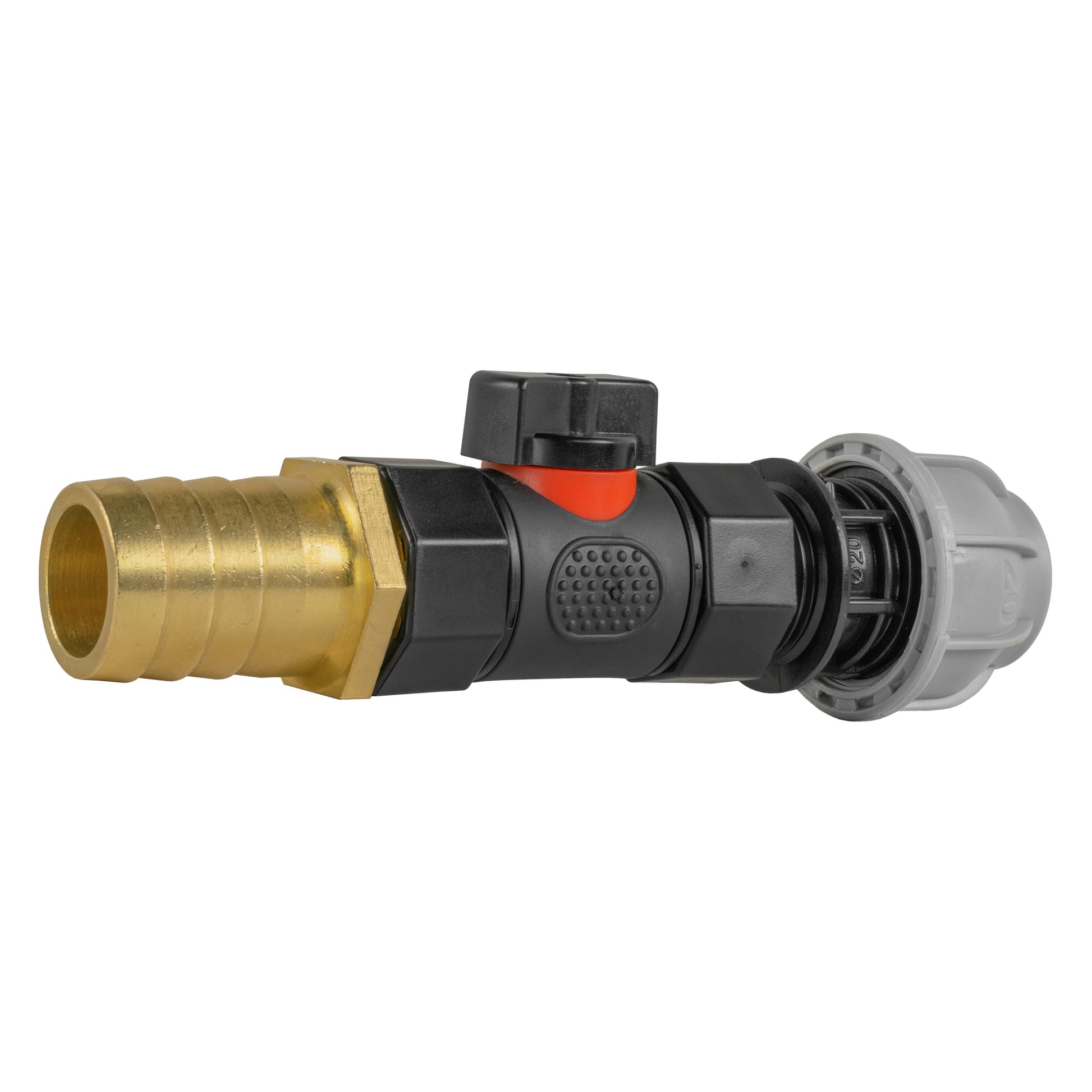 20mm MDPE Straight with In-Line BSPF Valve and 25mm Brass Barb - Best4Trade-Retail Garden watering