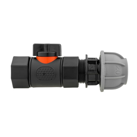 20mm MDPE Straight with In-Line BSPF Threaded Valve - Best4Trade-Retail Garden watering