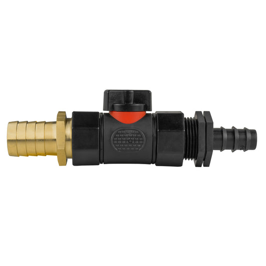16mm Barbed Straight with In-Line BSPF Valve and 19mm Brass Barb - Best4Trade-Retail Garden watering