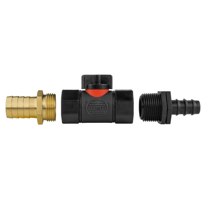 16mm Barbed Straight with In-Line BSPF Valve and 19mm Brass Barb - Best4Trade-Retail Garden watering