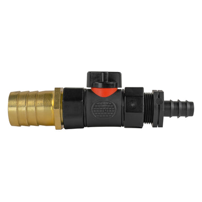 16mm Barbed Straight with In-Line BSPF Valve and 25mm Brass Barb - Best4Trade-Retail Garden watering
