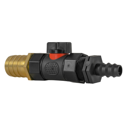 16mm Barbed Straight with In-Line BSPF Valve and 25mm Brass Barb - Best4Trade-Retail Garden watering