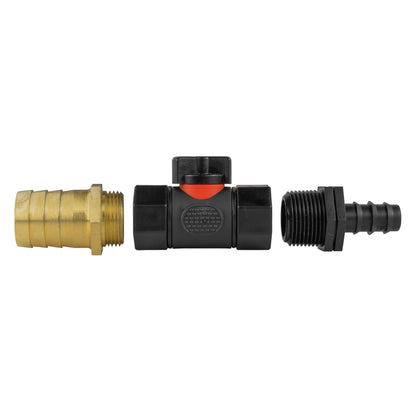 16mm Barbed Straight with In-Line BSPF Valve and 25mm Brass Barb - Best4Trade-Retail Garden watering