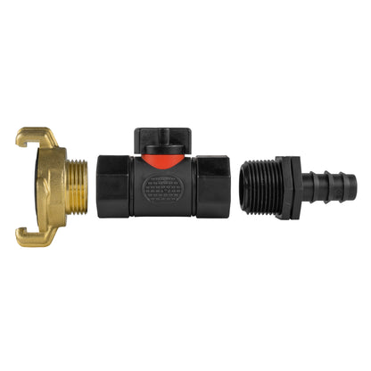 16mm Barbed Straight with In-Line BSPF Valve and Geka Type Connector - Best4Trade-Retail Garden watering
