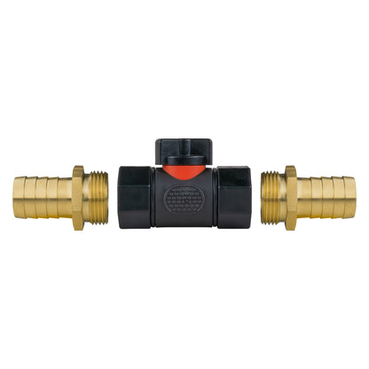 In-Line BSPF Valve with 2 x 19mm Brass Barb Connectors - Best4Trade-Retail Garden watering
