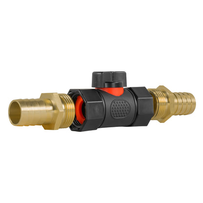 In-Line BSPF Valve with 2 x 19mm Brass Barb Connectors - Best4Trade-Retail Garden watering