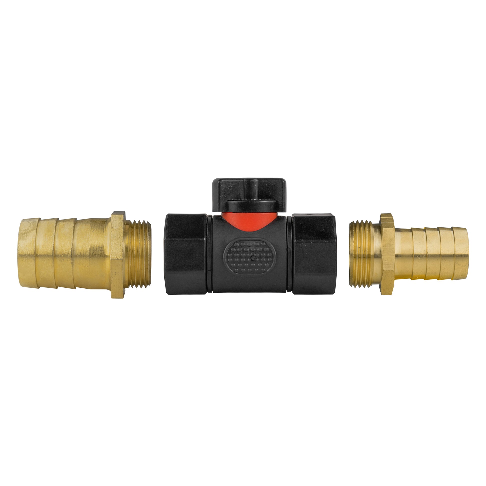 19mm Brass Barb with In-Line BSPF Valve and 25mm Brass Barb - Best4Trade-Retail Garden watering
