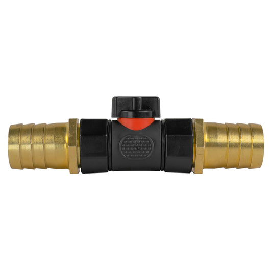 In-Line BSPF Valve with 2 x 25mm Brass Barb Connectors - Best4Trade-Retail Garden watering