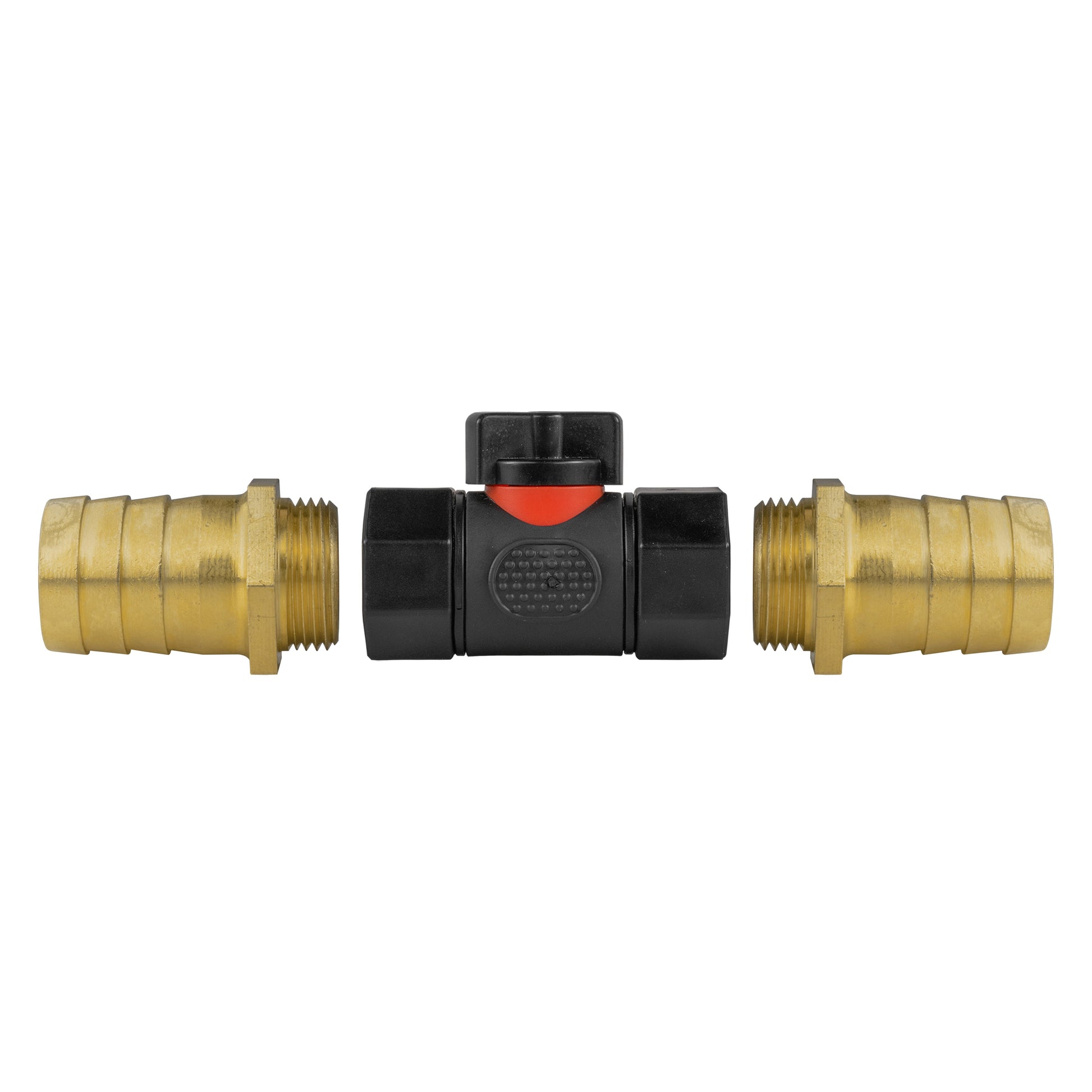 In-Line BSPF Valve with 2 x 25mm Brass Barb Connectors - Best4Trade-Retail Garden watering
