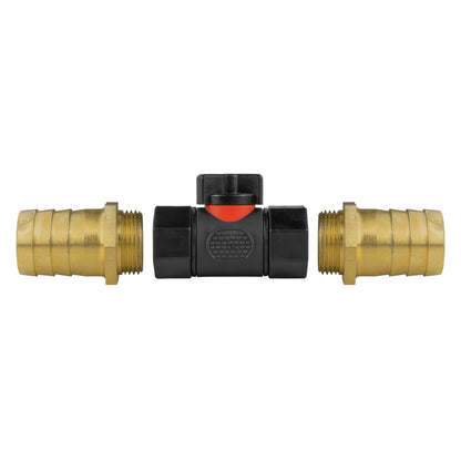 In-Line BSPF Valve with 2 x 25mm Brass Barb Connectors - Best4Trade-Retail Garden watering