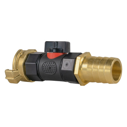 Geka Type Connector with In-Line BSPF Valve and 25mm Brass Barb - Best4Trade-Retail Garden watering