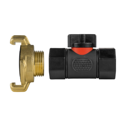 Geka Type Connector with In-Line BSPF Threaded Valve - Best4Trade-Retail Garden watering