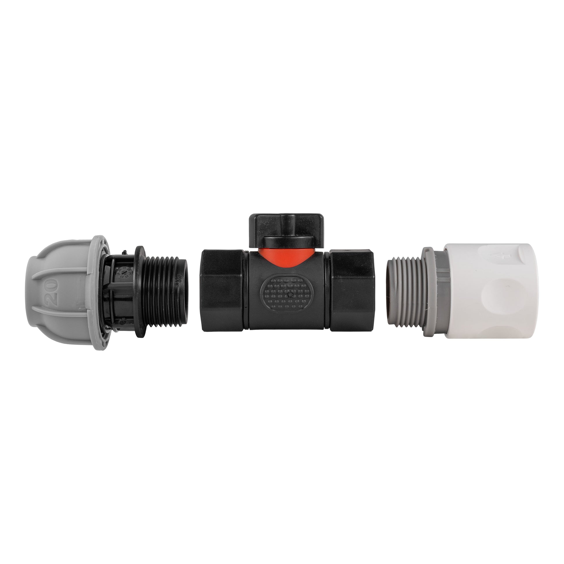 Hose Connector WL with In-Line BSPF Valve and 20mm MDPE Straight - Best4Trade-Retail Garden watering