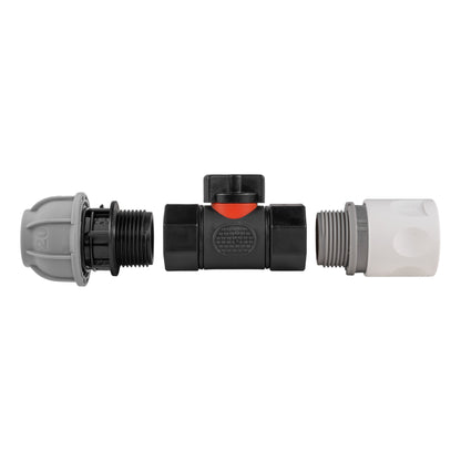 Hose Connector WL with In-Line BSPF Valve and 20mm MDPE Straight - Best4Trade-Retail Garden watering