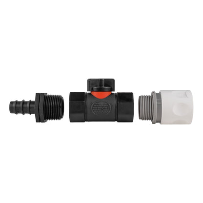 Hose Connector WL with In-Line BSPF Valve and 16mm Barbed Straight - Best4Trade-Retail Garden watering