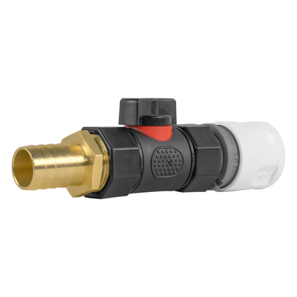 Hose Connector WL with In-Line BSPF Valve and 19mm Brass Barb - Best4Trade-Retail Garden watering