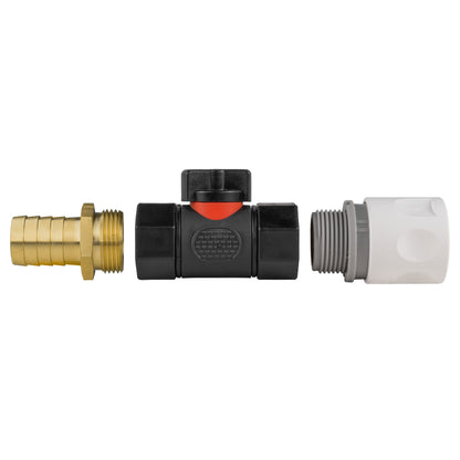 Hose Connector WL with In-Line BSPF Valve and 19mm Brass Barb - Best4Trade-Retail Garden watering