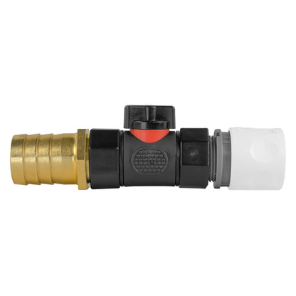 Hose Connector WL with In-Line BSPF Valve and 25mm Brass Barb - Best4Trade-Retail Garden watering