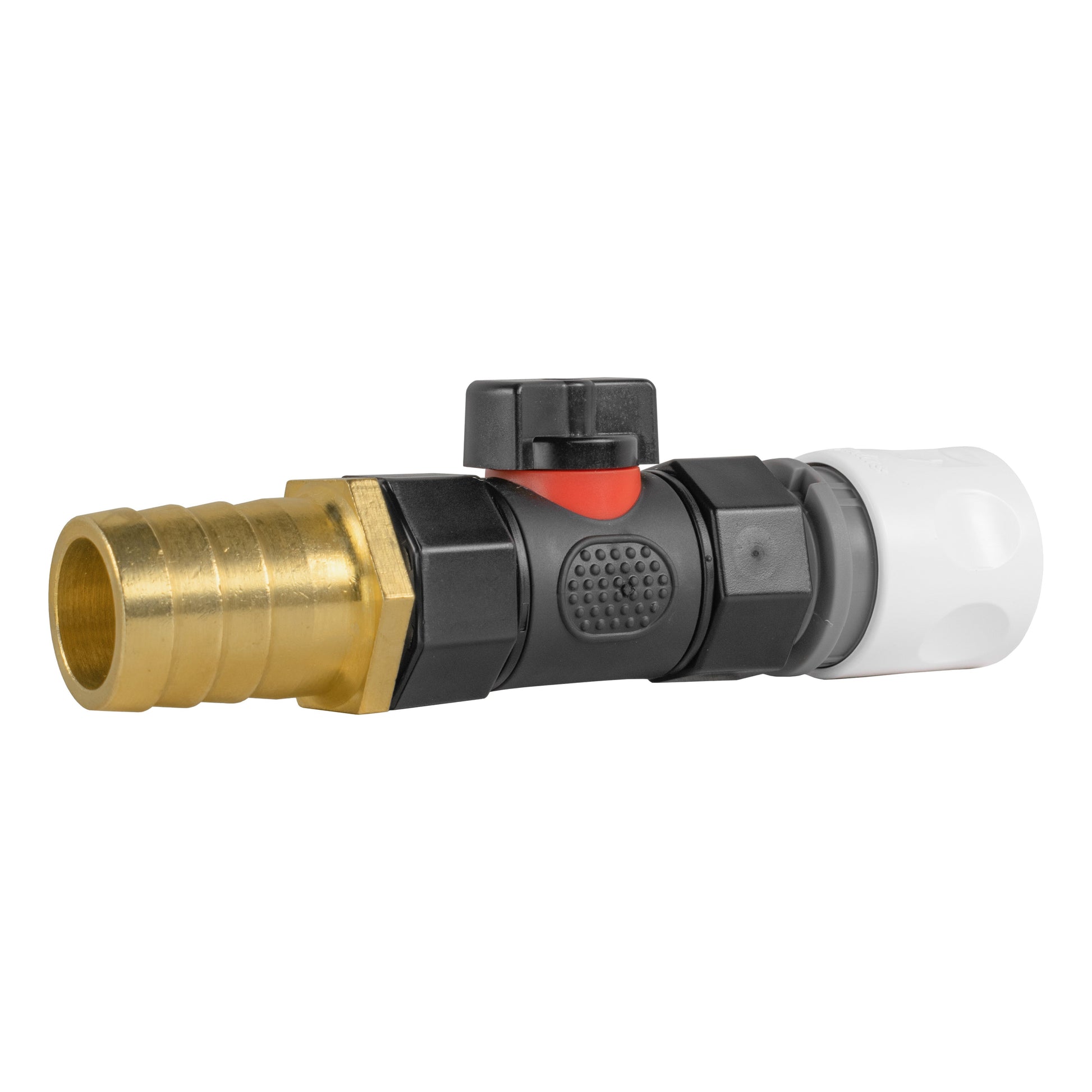 Hose Connector WL with In-Line BSPF Valve and 25mm Brass Barb - Best4Trade-Retail Garden watering