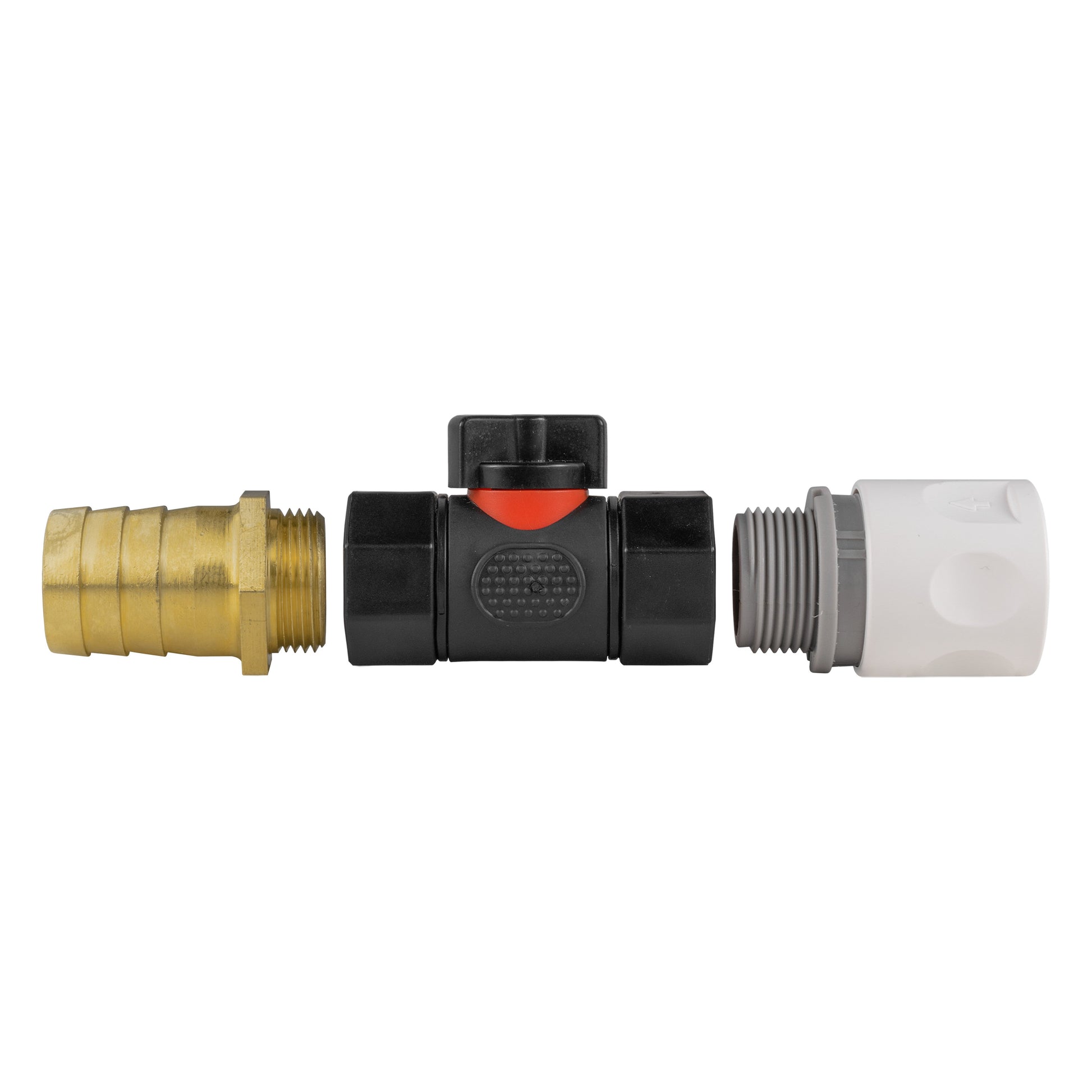 Hose Connector WL with In-Line BSPF Valve and 25mm Brass Barb - Best4Trade-Retail Garden watering