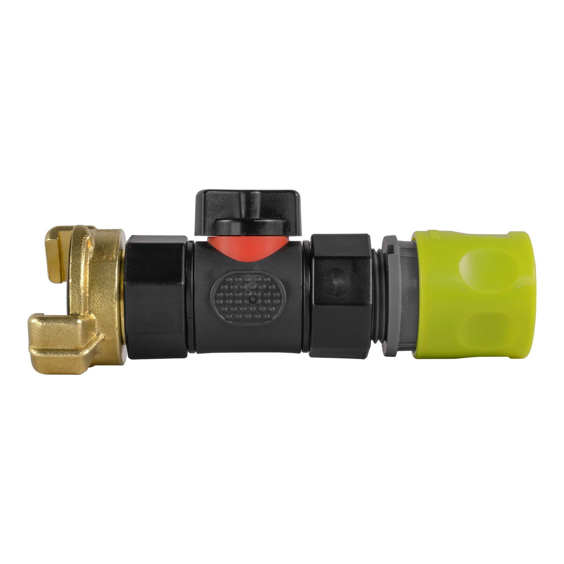 Hose Connector Lime with In-Line BSPF Valve and Geka Type Connector - Best4Trade-Retail Garden watering