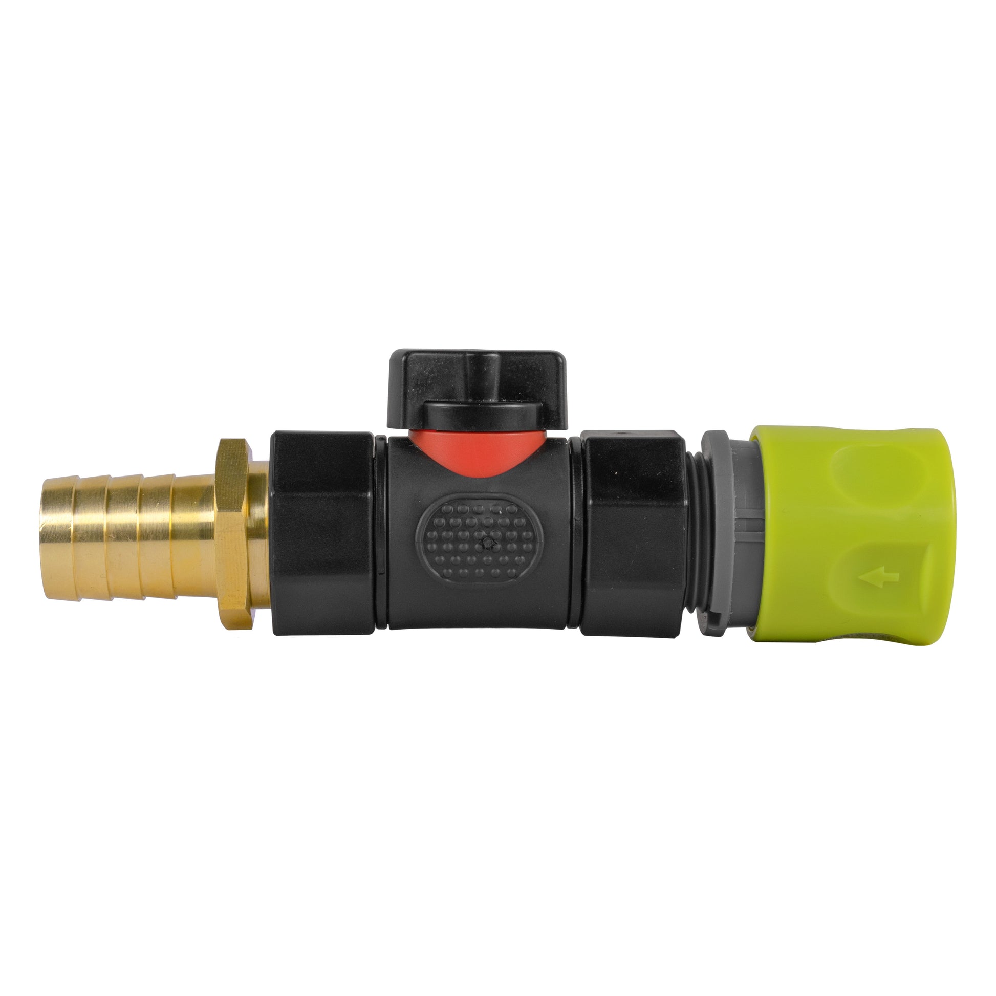 Hose Connector Lime with In-Line BSPF Valve and 19mm Brass Barb - Best4Trade-Retail Garden watering