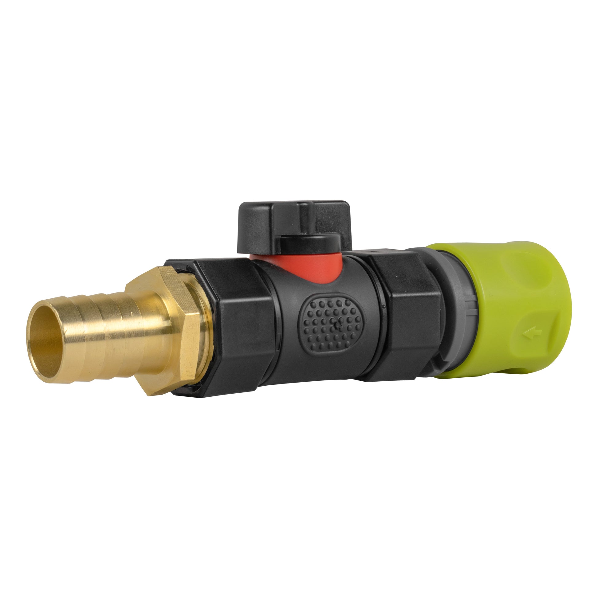 Hose Connector Lime with In-Line BSPF Valve and 19mm Brass Barb - Best4Trade-Retail Garden watering