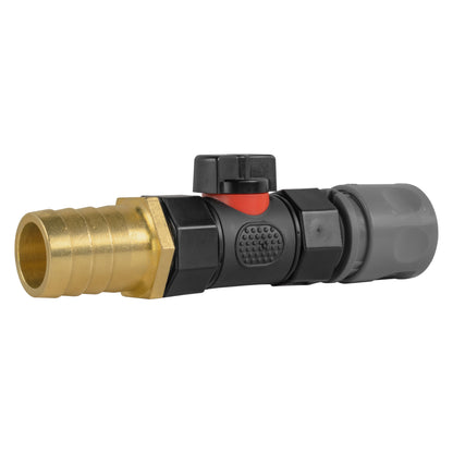 Hose Connector Lime with In-Line BSPF Valve and 25mm Brass Barb - Best4Trade-Retail Garden watering